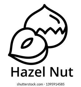 Hazel nut icon. Outline hazel nut vector icon for web design isolated on white background