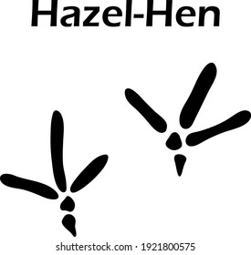 Hazel-Hen Footprint. Black Silhouette Design. Vector Illustration.