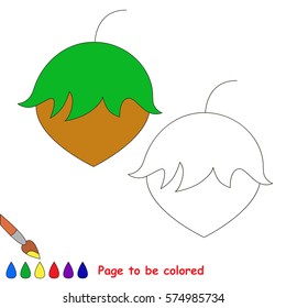 Hazelnut to be colored, the coloring book for preschool kids with easy educational gaming level.