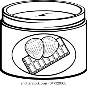hazelnut and chocolate cream jar