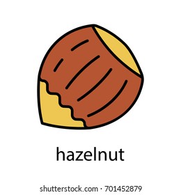 Hazelnut color icon. Isolated vector illustration
