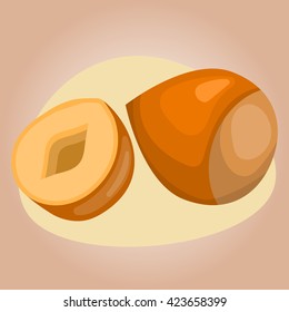 Hazelnut colorful icon