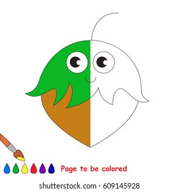 Hazelnut, the coloring book to educate preschool kids with easy gaming level, the kid educational game to color the colorless half by sample.