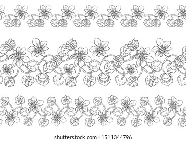 "
Hazelnut. Decorative motif. Seamless pattern, background. Outline hand drawing vector illustration. In art nouveau style, vintage, old, retro style."	