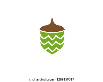 hazelnut dry fruit food, green seed logo