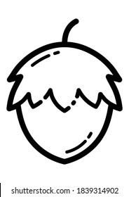 Hazelnut Flat Icon Isolated On White Background