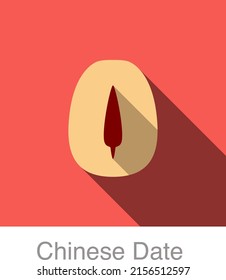 Hazelnut flat icon, vector illustration