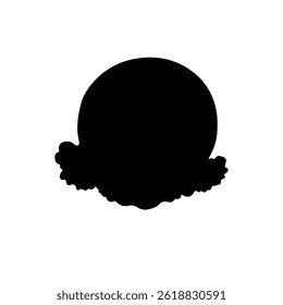Hazelnut Ice Cream silhouette vector flat illustration design.