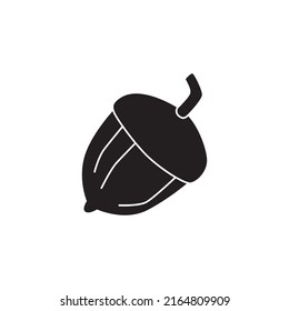 hazelnut icon in black flat glyph, filled style isolated on white background