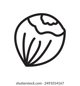 Icono de avellana Logo de Vector de arte de línea negra