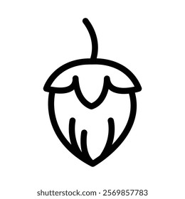 Hazelnut icon Black and white outline vector