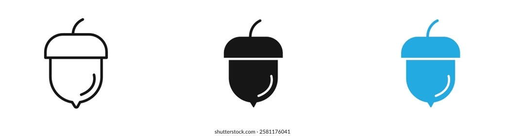 Hazelnut icon black white vector outline