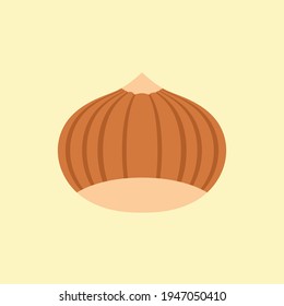 Hazelnut icon. Flat illustration of hazelnut vector icon for web design. Healthy food. Tasty vegan . Organic product. Culinary ingredient. Detailed vector design