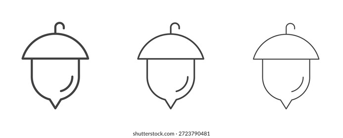 Hazelnut icon in line art doodle style. Editable stroke outline sign, eps 10