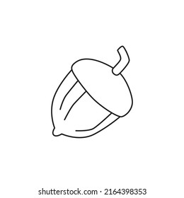 hazelnut icon in line style icon, isolated on white background