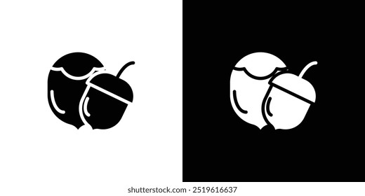 Ícone de avelã logotipo linear isolado