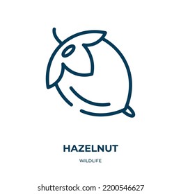 Hazelnut icon. Linear vector illustration from wildlife collection. Outline hazelnut icon vector. Thin line symbol for use on web and mobile apps, logo, print media.