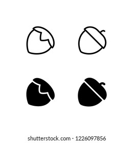 Hazelnut Icon Logo Vector Symbol. Nut Icon