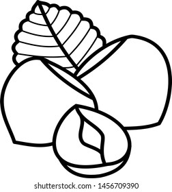 Hazelnut icon in outline style. Coloring template for modification and customizing  according to a specific task.