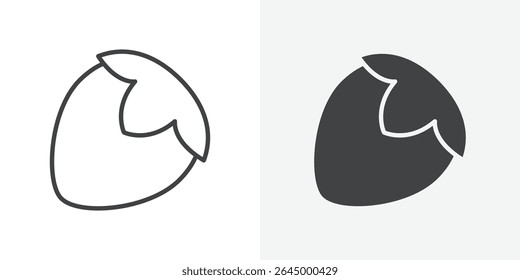 Haselnuss-Symbol Umrissvektorzeichen