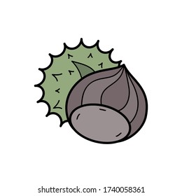 Hazelnut icon. Simple outline colored vector of autumn icons for ui and ux, website or mobile application