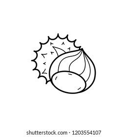 Hazelnut icon. Simple outline vector of autumn set for UI and UX, website or mobile application