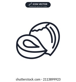 Hazelnut icon symbol template for graphic and web design collection logo vector illustration