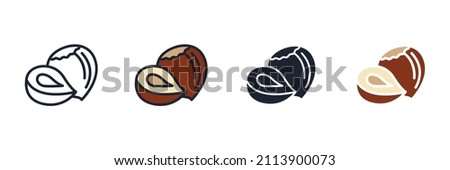 Hazelnut icon symbol template for graphic and web design collection logo vector illustration