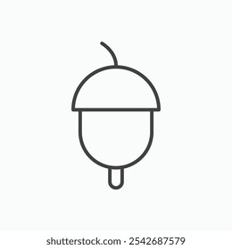 Hazelnut icon in thin black lines