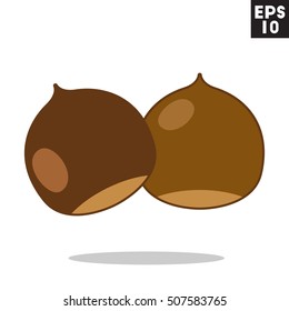 Hazelnut icon in trendy flat style isolated on color background.  symbol for your design, logo, UI. Vector illustration, EPS10.