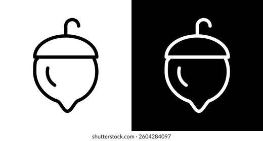 Hazelnut icons vectors set in stroke line style.
