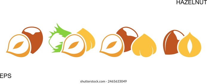 Hazelnut logo. Isolated hazelnut on white background