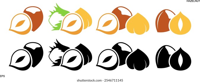 Logotipo de avelã. Avelã isolada sobre fundo branco
