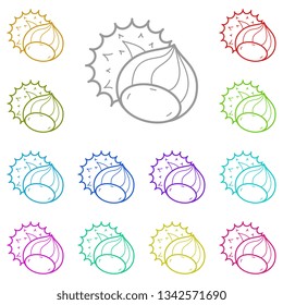 Hazelnut multi color icon. Simple thin line, outline vector of Autumn icons for UI and UX, website or mobile application