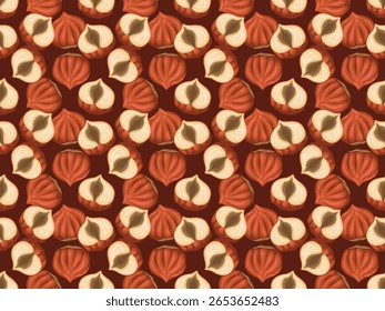 hazelnut nut cartoon organic harvest natural raw plant snack vegetarian product art pattern seamless