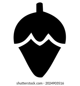 Hazelnut, nuts, fruit, vector, illustration in black and white color, isolated on white background 