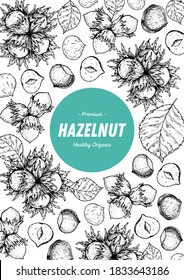 Esbozo dibujado a mano con nueces de almirez. Ilustración vectorial de nueces. Alimentos orgánicos saludables. Ideal para el diseño de envases. Estilo grabado. Color blanco y negro.