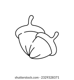 Hazelnut outline icon design. isolated on white background. vector illustration