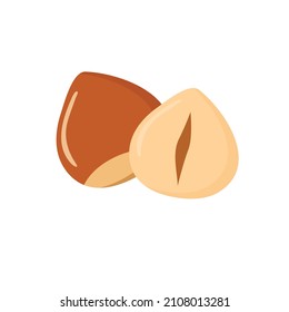 Hazelnut, proper nutrition, vector element