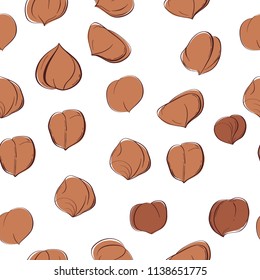 Hazelnut seamless pattern. Hazelnut seamless pattern. Useful for ads, signboards, packaging, menu design, interior decorating and other design.