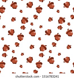 Hazelnut seamless pattern. Useful for ads, signboards, packaging, menu design, interior decorating and other design.vector illustration print