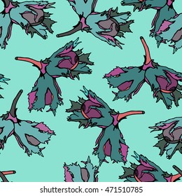 Hazelnut seamless pattern. Useful for ads, signboards, packaging, menu design, interior decorating and other design.