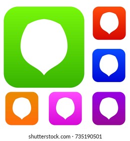 Hazelnut set icon color in flat style isolated on white. Collection sings vector illustration