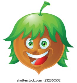 Hazelnut smiling face expression cartoon character