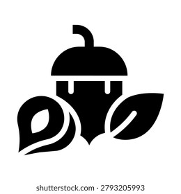 hazelnut solid icon illustration vector graphic. Simple element illustration vector graphic, suitable for app, websites, and presentations isolated on white background