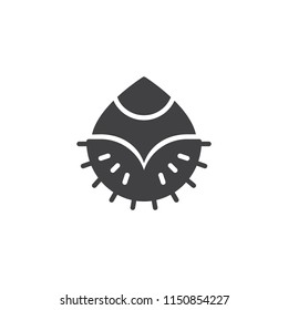 Hazelnut vector icon. filled flat sign for mobile concept and web design. Nut simple solid icon. Symbol, logo illustration. Pixel perfect vector graphics