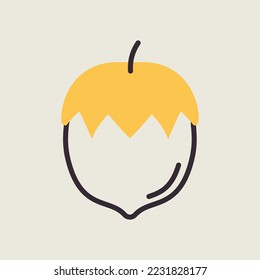 Hazelnut vector icon. Graph symbol for food and drinks web site, apps design, mobile apps and print media, logo, UI