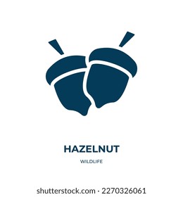 hazelnut vector icon. hazelnut, nut, organic filled icons from flat wildlife concept. Isolated black glyph icon, vector illustration symbol element for web design and mobile apps