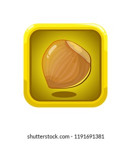 Hazelnut vector illustration Icon with frame