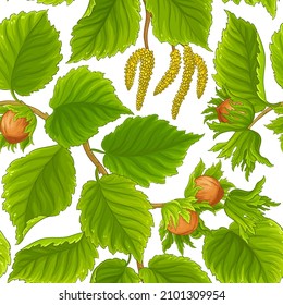 hazelnut vector pattern on white background